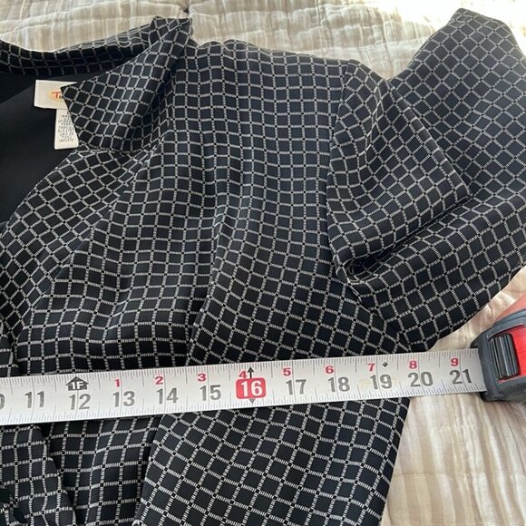 NWT Vintage Talbots Dress Black Faux Wrap Pleated Dress Sz 10 Career Office Wear - Picture 9 of 11